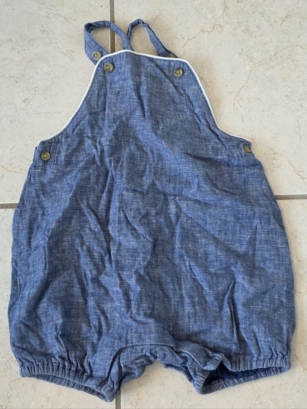 Janie and Jack Chambray Bubble Romper - Blue